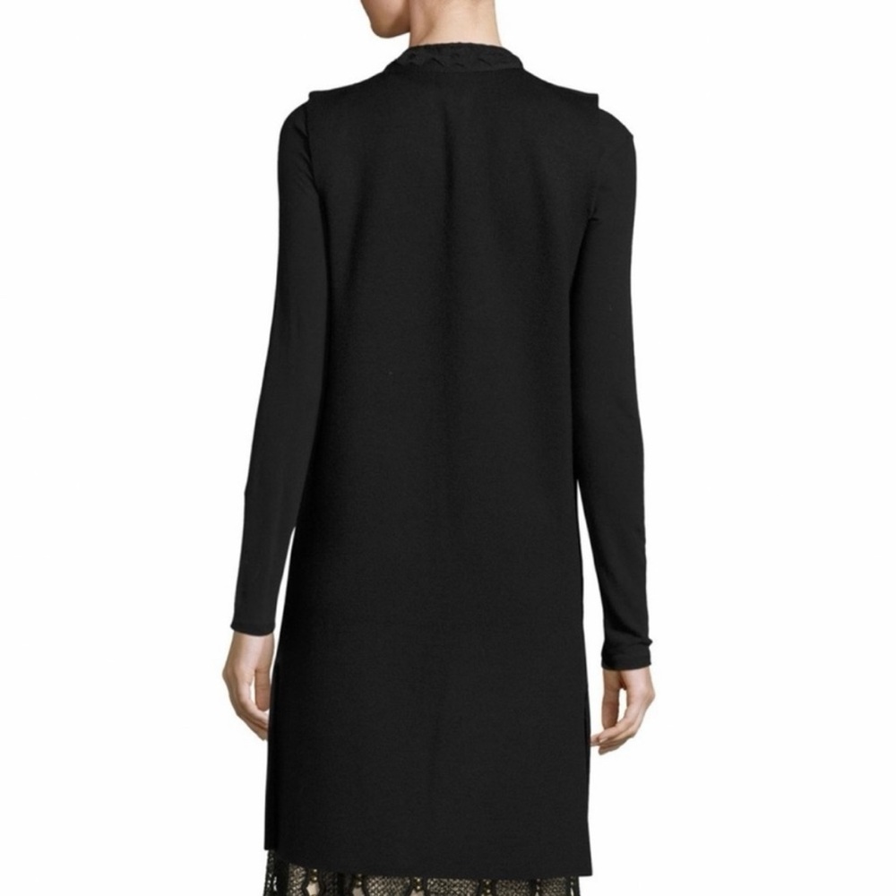Rare Kobi Halperin Jaycie Black Crochet Lace Trim and Pockets Sweater Vest M‎ - Picture 2 of 11